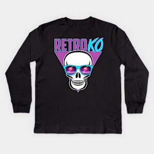 Retro KO Skull Kids Long Sleeve T-Shirt